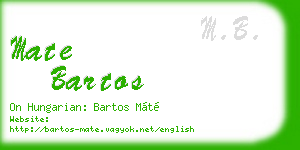 mate bartos business card