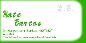 mate bartos business card